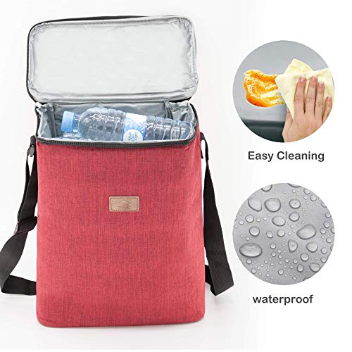 Decocasa Térmica Porta Alimentos, Bolsa Isotérmica Grande Para Almuerzo Comida Bebidas, 14 Litros, Rojo, 14L