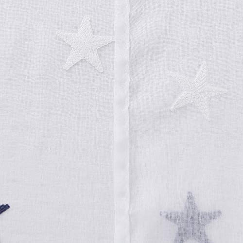 Deconovo Cortinas de Visillos con Estrellas Azules para Ventanas Cortinas Translúcidas para Dormitorio 2 Piezas 140 x 260 cm Azul Oscuro Estrellas Grandes