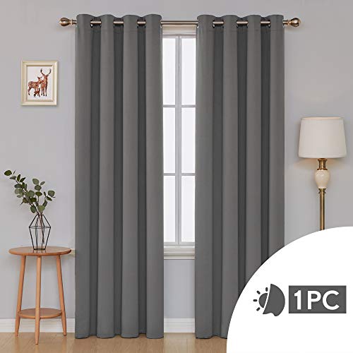 Deconovo Cortinas Opacas de Salón Dormitorio Moderno con Aislamiento Térmico 1 Pieza con Ojales 140 x 260 cm Gris Claro