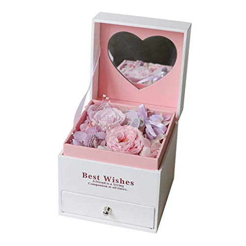 Decoración de jardín Artificial Nunca marchito real Rose flor eterna Eternidad Rose preservada de flores frescas y de joyas caja de regalo for el Día de la Madre Día de San Valentín Día de Acción de G