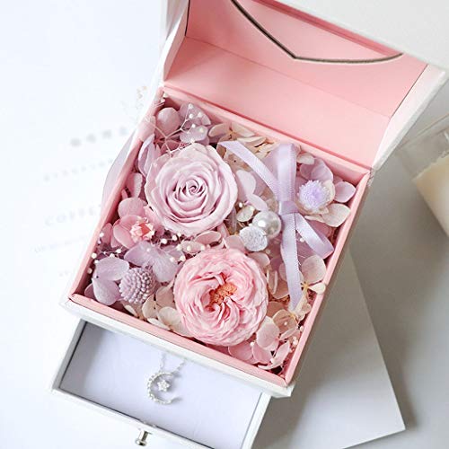 Decoración de jardín Artificial Nunca marchito real Rose flor eterna Eternidad Rose preservada de flores frescas y de joyas caja de regalo for el Día de la Madre Día de San Valentín Día de Acción de G