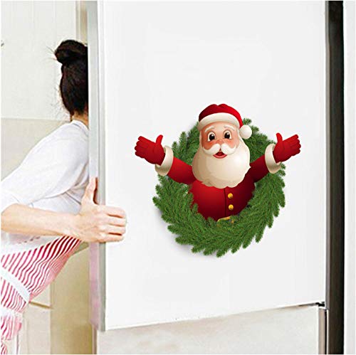 Decoración Del Hogar De Dibujos Animados Etiqueta De Navidad Vitrina Gabinete Santa Calcomanía Pvc Año Nuevo Vidrio Refrigerador Etiqueta Mural 30 Cm X 30 Cm