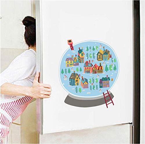 Decoración Del Hogar Pegatina De Navidad Vitrina Vitrina Vitrina De Navidad Calcomanías De Pvc Año Nuevo Vidrio Refrigerador Mural 30Cmx30Cm