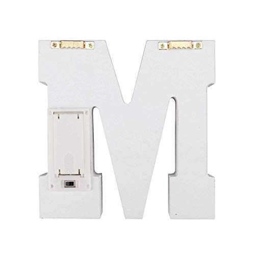 Decorativa vivos letras, King Coo lámpara funciona con pilas hölzerne Alfabeto uchstaben caracteres luces, Fiesta Boda Decoración, tu nombre en luces – Blanco