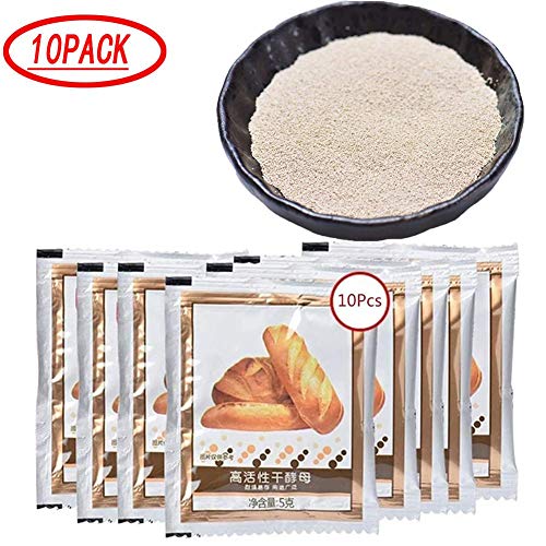 Dedeka Levadura Seca panadera, levadura de Pan, Copos de levadura nutricional, levadura para Pan, horneado de Cocina Partner Supplies 10 Bolsas (5 g/Bolsa)