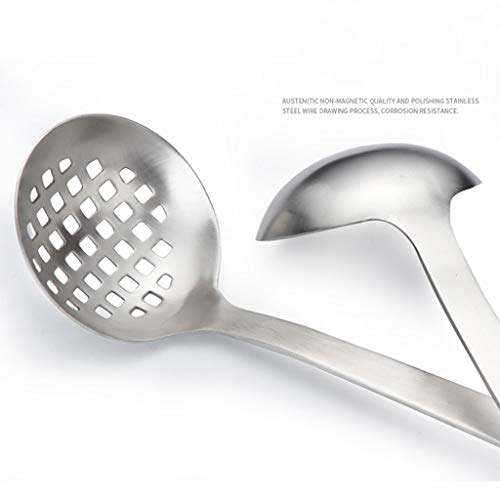 DEF Acero Inoxidable Colador Sopa Cuchara Conjunto, Grueso Anti-Quemaduras de Mango Largo colador de Cocina Utilidad Gadgets