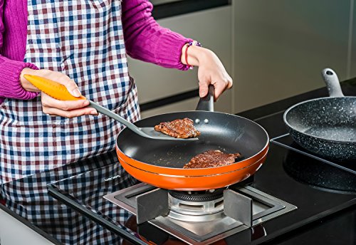 Deiss PRO - Juego de utensilios de cocina (5 piezas, nailon, cucharón de sopa, espátula ranurada, cuchara para servir, cuchara ranurada, seguro para utensilios de cocina antiadherentes)