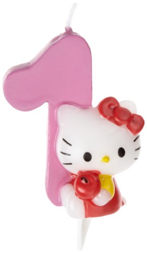 Dekoback 02-08-00168 - Vela para Tartas con número 1, diseño de Hello Kitty