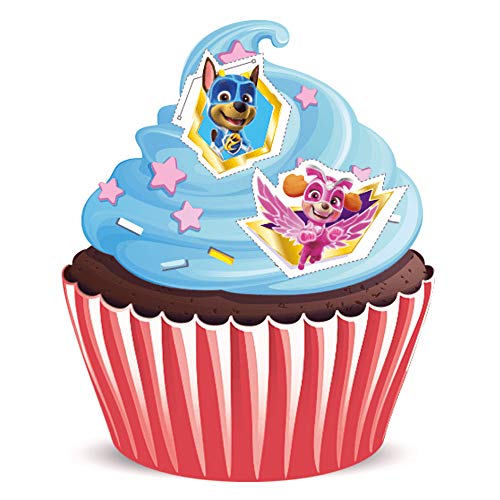 Dekora Adornos Comestibles de La Patrulla Canina para Cupcakes, Muffins, Bizcochos o Tartas Infantiles, Azul, 2