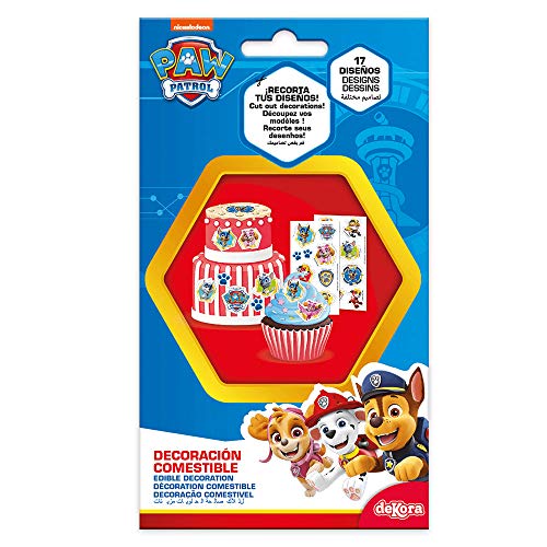 Dekora Adornos Comestibles de La Patrulla Canina para Cupcakes, Muffins, Bizcochos o Tartas Infantiles, Azul, 2
