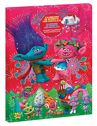 Dekora Trolls Poppy & Arroyín Calendario de Adviento para Niños de Chocolate 50 gr