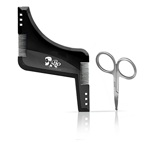 delantal de barba, babero de barba con 2 ventosas + 1 peine de contorno de barba simétrico + 1 peines de barba/bigote y su estuche OFERTAS + 1 bolsa de almacenamiento y 1 par de tijeras (negro)