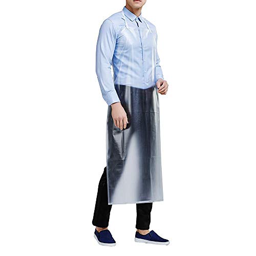 Delantal impermeable de Omenluck, 1 pieza, de sección larga, para adultos, cocina industrial, delantal para hombres y mujeres