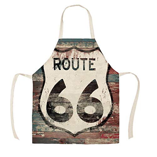 Delantal Lino La Madre Road Print Delantales De Cocina Unisex Dinner Party Cooking Bib Delantal De Limpieza Divertido para Mujeres 38X47Cm Wqd34309