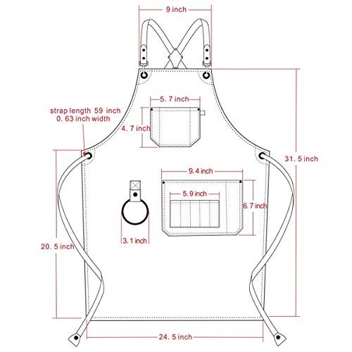 Delantal Personalizado Bordado Cuchillo Chef Diseño Añade Calidad Comercial Delantal Adulto con El Lazo Extra Larga, Ajustable Correa para El Cuello