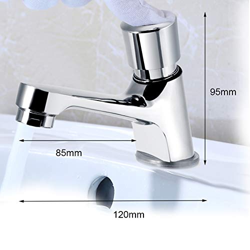 Delay Faucet Gifo del Grifo del Baño Plateado Cromo Grifo de Cierre Automático Ahorro de agua Grifo para el Baño de la Cocina Pública