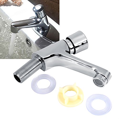 Delay Faucet Gifo del Grifo del Baño Plateado Cromo Grifo de Cierre Automático Ahorro de agua Grifo para el Baño de la Cocina Pública