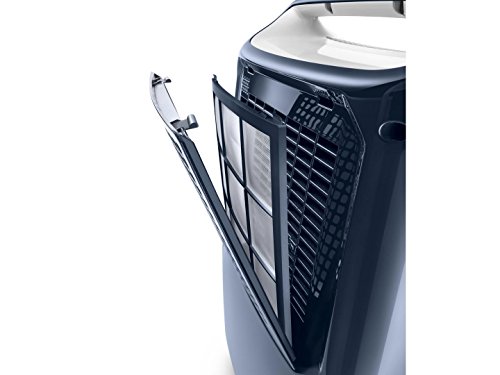 De'Longhi DEX16F - Deshumidificador silencioso, función Secado y purificador, 210 W, capacidad deshumidificación 16L/24h, depósito extraíble 2.1L, color azul marino