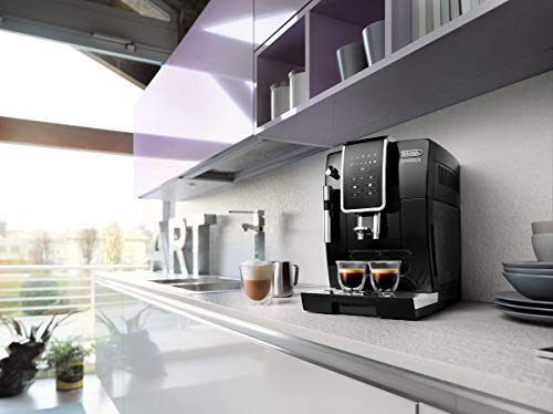 De'longhi Dinamica Ecam350.15.B - Cafetera superautomática, 1450w, panel control intuitivo táctil lcd, dispositivo de cappuccino, negro