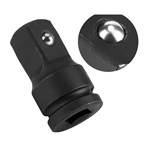 DERCLIVE 1/2 a 3/4 Pulgada de Acero Al Cromo Vanadio Llave de Impacto Adaptador Convertidor Reductor Reductor Negro