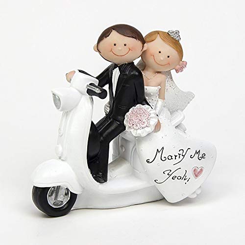 Desconocido Figuras Tarta Novios Moto