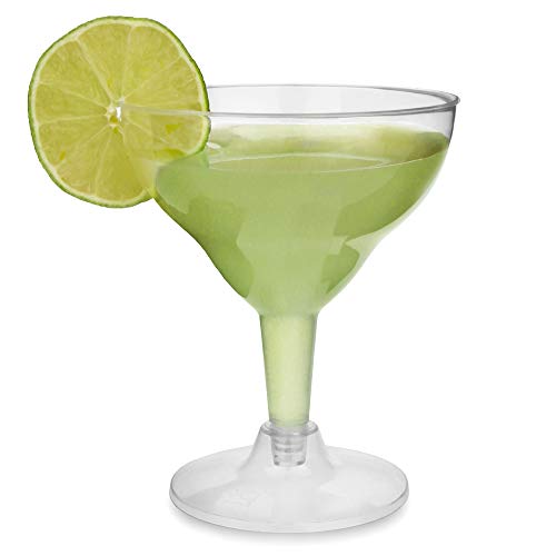 Desechables copas de Margarita 7 oz/200 ml – juego de 12 – plástico transparente – Juego de vasos de cóctel