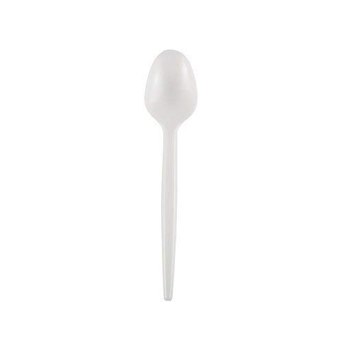 Desechables Cuchara cuchara de plástico, color blanco – 100 St. 165 mm Plástico