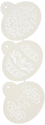 Designer Stencils C199 Grandes Huevos de Pascua para Tartas Plantillas, Beige/Semi-Transparente