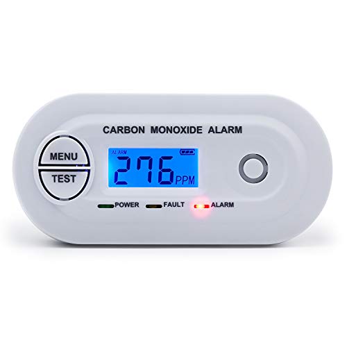 Detector de monóxido de carbono SCONDA EN 50291 certificado, detector de alarma de CO con pantalla LCD digital, alimentado por batería