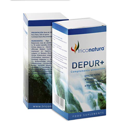 Detox adelgazante Diurético Natural Depurativo Hígado Natural Drenante Elimina y Desintoxica Toxinas Antioxidante 500ml DEPUR+. Fórmula con Te verde para adelgazar rapido para hombre y Mujer.