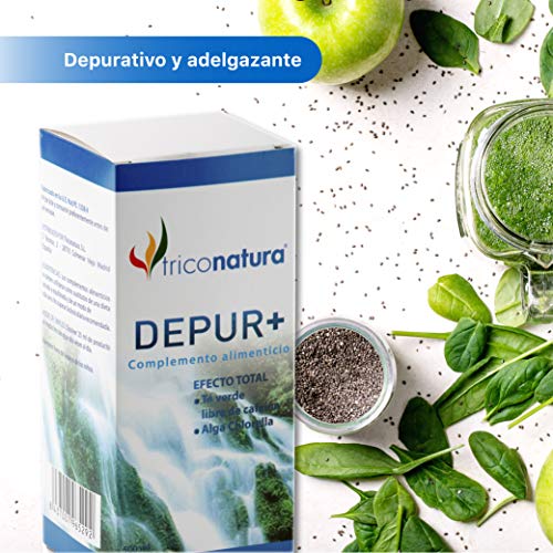 Detox adelgazante Diurético Natural Depurativo Hígado Natural Drenante Elimina y Desintoxica Toxinas Antioxidante 500ml DEPUR+. Fórmula con Te verde para adelgazar rapido para hombre y Mujer.