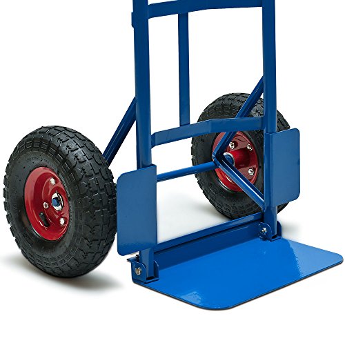 Deuba Carretilla plegable de mano Azul carreta de transporte carga máx 200Kg con 2 Ruedas portátil mudanza 45,5x116cm