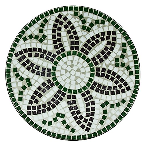 Deuba Mesa de Mosaico Flora Ø60cm Redonda con Azulejos Altura 70cm Muebles de jardín terraza balcón Interior y Exterior