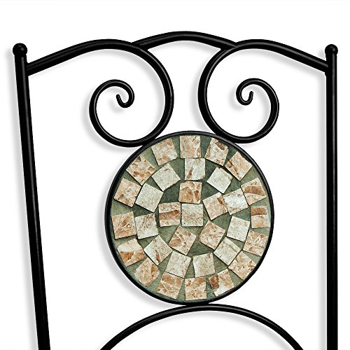 Deuba Set de 2 Sillas Mosaico »Bilbao« Asiento de cerámica Plegables 36x45x94cm para balcón jardín terraza Patio