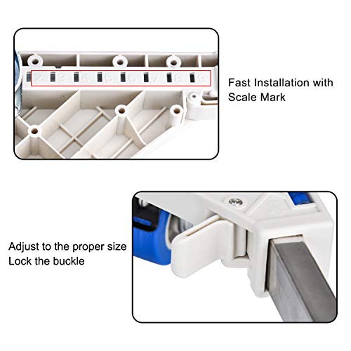 Dewel Base Lavadora,Base Ajustable de 45 cm-69 cm con 4 Ruedas Giratorias y 4 Pies de Goma Soporte para Lavadora, Secadora y Refrigerador