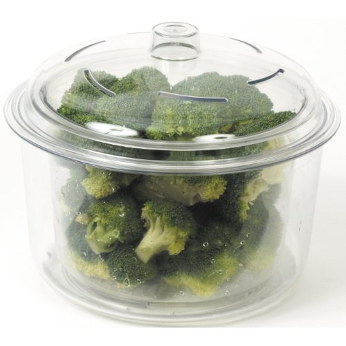 Dexam 17840347 - Cocedor de arroz y Verduras para microondas (2,3 l, 3 Piezas, Incluye Cesta y Tapa), Color Transparente