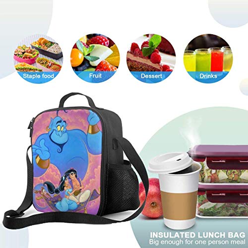 DFGA Insulated lunch bag Bolsa de almuerzo Caja de almuerzo aislada Aladdin 's Wish Tote Bag Cooler Bag Recipientes de preparación de comidas para mujeres hombres adultos