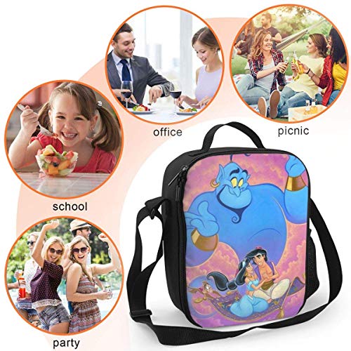 DFGA Insulated lunch bag Bolsa de almuerzo Caja de almuerzo aislada Aladdin 's Wish Tote Bag Cooler Bag Recipientes de preparación de comidas para mujeres hombres adultos