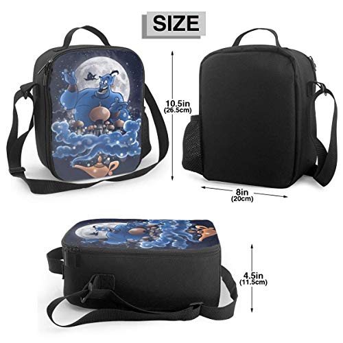 DFGA Insulated lunch bag Bolsa de almuerzo con aislamiento Lonchera Aladdin Wonderful Lamp Tote Bag Cooler Bag Recipientes de preparación de comidas para mujeres Hombres Adultos