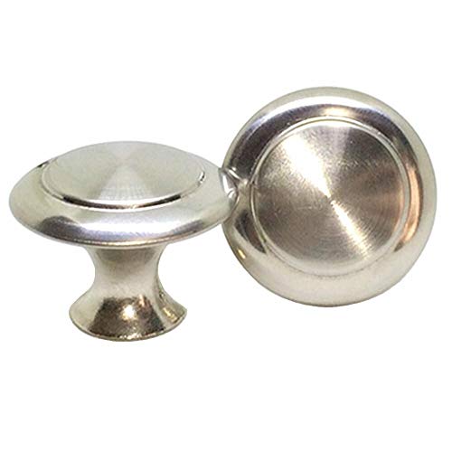 DFHM 20x Pomos y Tiradores Muebles, Pomo Inox Plata Redondo Clásicos Para Cajones y Puertas de Cocina Armario Dormitorio Baño