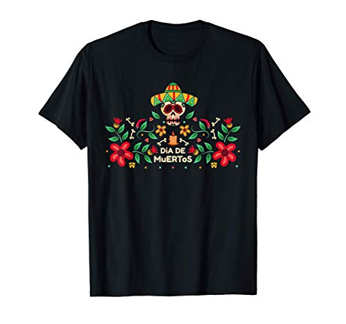 Dia De Los Muertos calavera de azúcar floreada regalo Camiseta