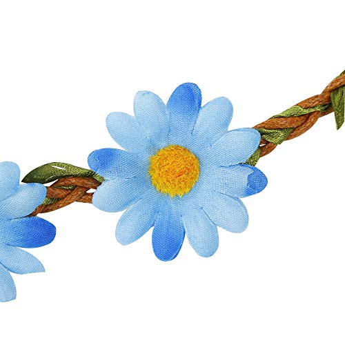 Diadema de Flores 12 Piezas Multicolor Diadema de Flores de Margarita con Cinta Elástica Ajustable para Mujeres Niñas Fiesta Playa