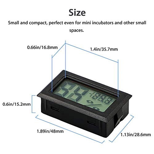 Diamoen Metro del probador de Humedad inalámbrico Digital LCD Cubierta termómetro higrómetro de Habitaciones Animales domésticos Coche Auto Mini Temperatura