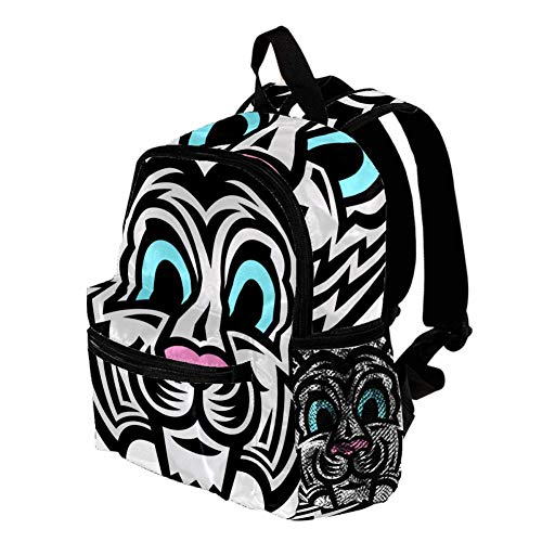 Dibujo de línea de Tigre de Dibujos Animados Mochila 3-8 Años Mochila Ligera para Niños Pequeños para Preescolar Guardería Y Bolsa De Pañales para Bebés De Viaje 25.4x10x30CM