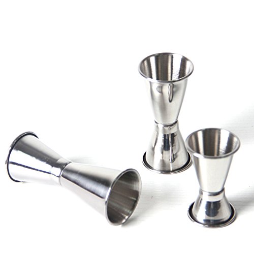 Dimart Stainless Steel Double Cocktail Jiggers Measure Shot (S,Silver)