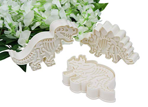 Dinosaurios Cortador de Galletas Conjunto - 3 Piezas Acrilico Moldes Galletas con Cortadores de Repostería - Cocina hornear decorativos Herramientas para Infantiles