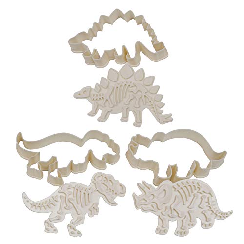 Dinosaurios Cortador de Galletas Conjunto - 3 Piezas Acrilico Moldes Galletas con Cortadores de Repostería - Cocina hornear decorativos Herramientas para Infantiles