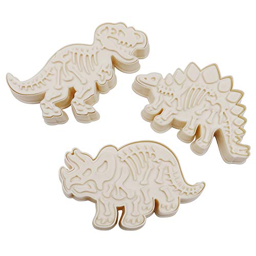 Dinosaurios Cortador de Galletas Conjunto - 3 Piezas Acrilico Moldes Galletas con Cortadores de Repostería - Cocina hornear decorativos Herramientas para Infantiles