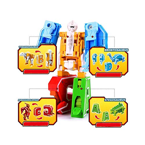 Dinosaurios Robot Juguetes, Robot Deformación, 26 Letras Transformar Figuras de Robot, Dinosaurio/Animales/Robots montados, para niños en Edad Preescolar