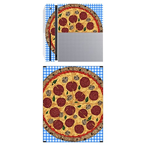 'Disagu SF de SDI de 5164 _ 899 Diseño Protector de Pantalla para Microsoft Xbox One S Pie diseño Pizza Cuadros, Color Azul Transparente